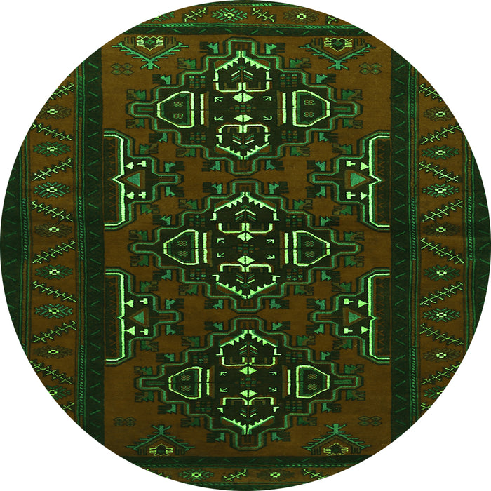 Square Persian Green Traditional Rug, tr1529grn