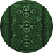 Round Persian Emerald Green Traditional Rug, tr1529emgrn