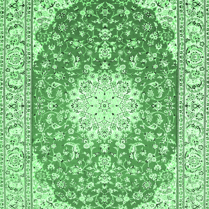 Medallion Emerald Green Traditional Rug, tr152emgrn