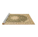 Sideview of Machine Washable Medallion Brown Traditional Rug, wshtr152brn