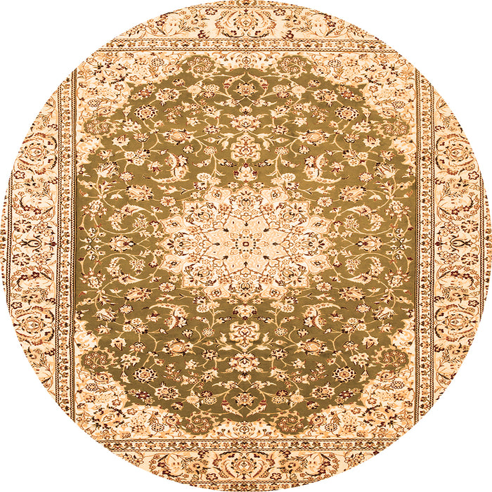 Machine Washable Medallion Orange Traditional Area Rugs, wshtr152org