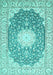 Medallion Turquoise Traditional Rug, tr152turq