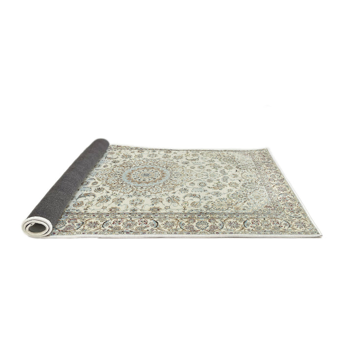 Sideview of Traditional Champagne Beige Medallion Rug, tr153