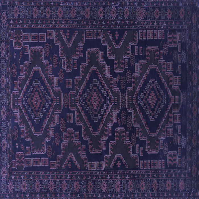 Square Machine Washable Persian Blue Traditional Rug, wshtr1530blu