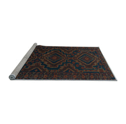 Sideview of Machine Washable Persian Light Blue Traditional Rug, wshtr1530lblu