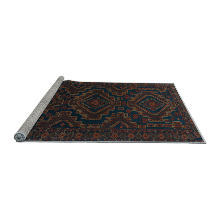 Sideview of Machine Washable Persian Light Blue Traditional Rug, wshtr1530lblu