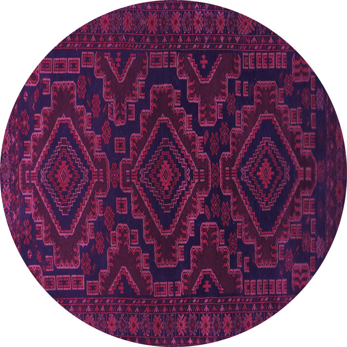 Round Persian Purple Traditional Rug, tr1530pur