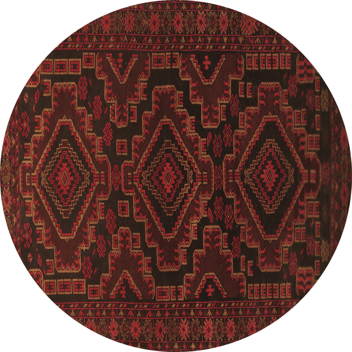 Round Machine Washable Persian Brown Traditional Rug, wshtr1530brn