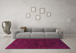 Machine Washable Persian Pink Traditional Rug in a Living Room, wshtr1530pnk