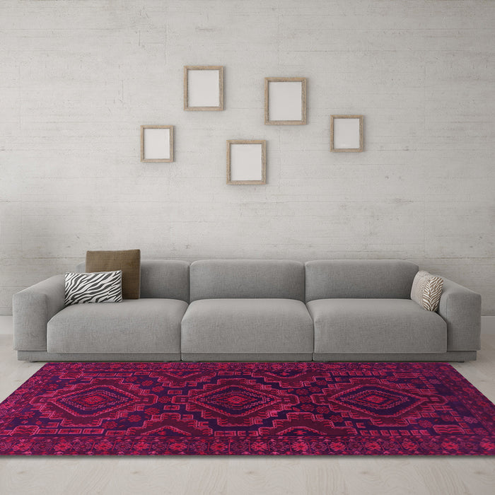 Machine Washable Persian Pink Traditional Rug in a Living Room, wshtr1530pnk