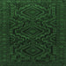 Square Machine Washable Persian Emerald Green Traditional Area Rugs, wshtr1530emgrn