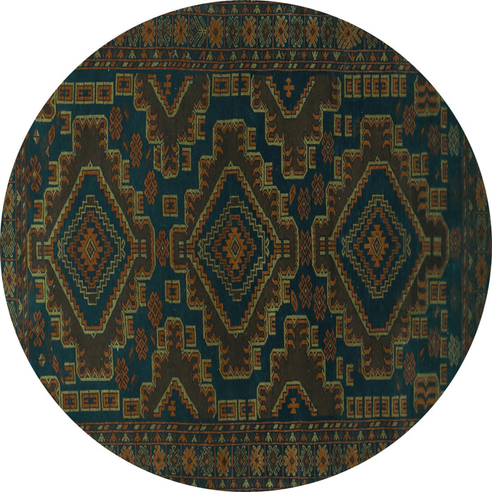 Round Machine Washable Persian Turquoise Traditional Area Rugs, wshtr1530turq