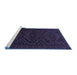 Sideview of Machine Washable Persian Blue Traditional Rug, wshtr1530blu