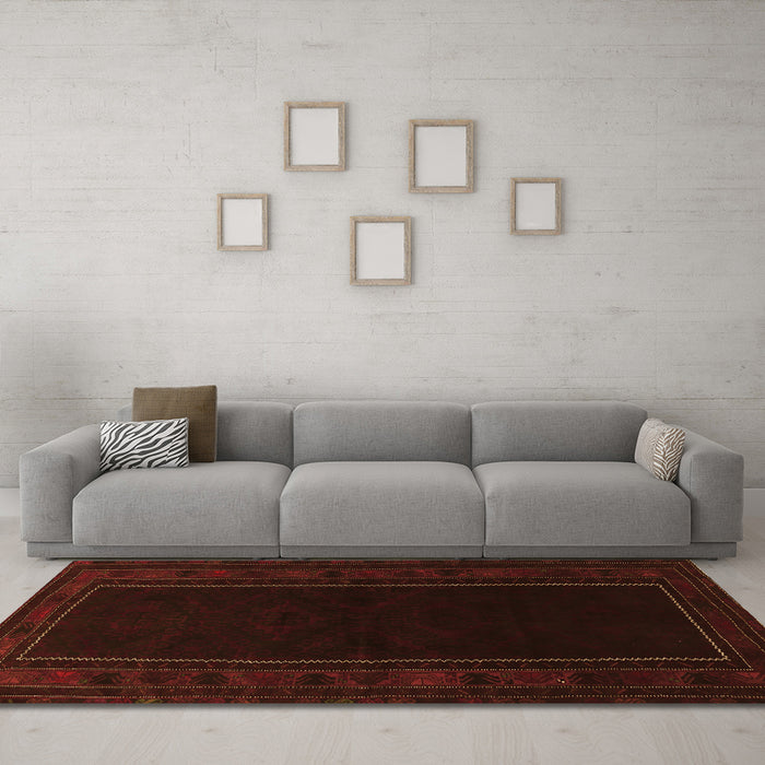 Machine Washable Persian Orange Traditional Area Rugs in a Living Room, wshtr1531org