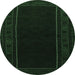 Round Persian Emerald Green Traditional Rug, tr1531emgrn