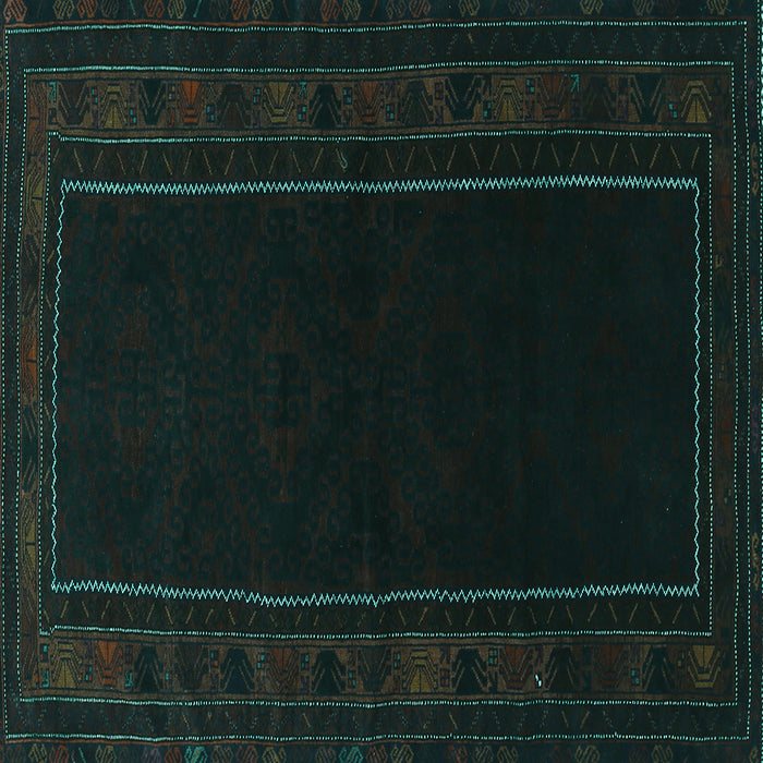 Square Persian Turquoise Traditional Rug, tr1531turq