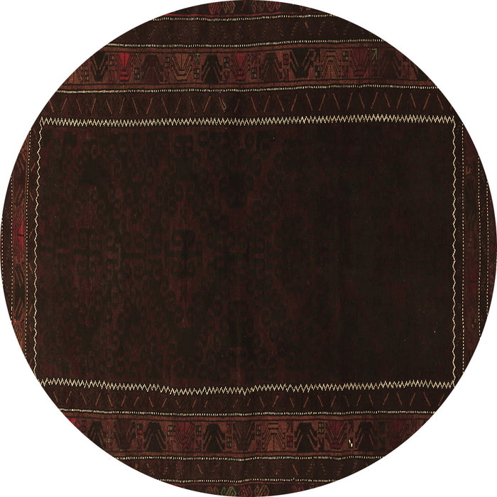 Round Persian Brown Traditional Rug, tr1531brn