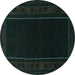 Round Machine Washable Persian Turquoise Traditional Area Rugs, wshtr1531turq