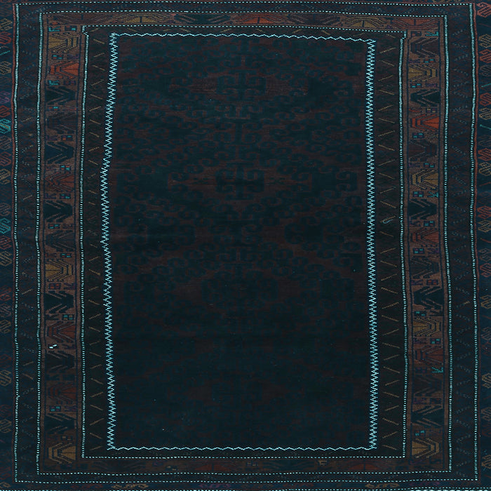 Square Persian Light Blue Traditional Rug, tr1531lblu