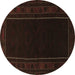 Round Machine Washable Persian Brown Traditional Rug, wshtr1531brn