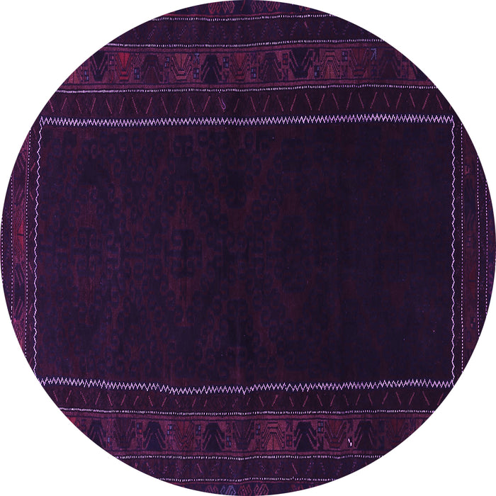 Round Machine Washable Persian Purple Traditional Area Rugs, wshtr1531pur