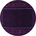 Round Machine Washable Persian Purple Traditional Area Rugs, wshtr1531pur