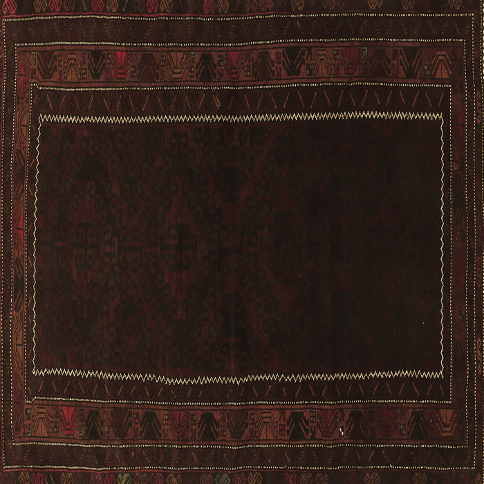 Square Persian Brown Traditional Rug, tr1531brn
