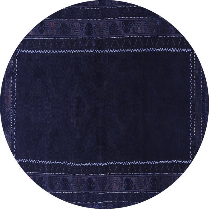 Round Persian Blue Traditional Rug, tr1531blu