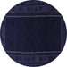 Round Persian Blue Traditional Rug, tr1531blu