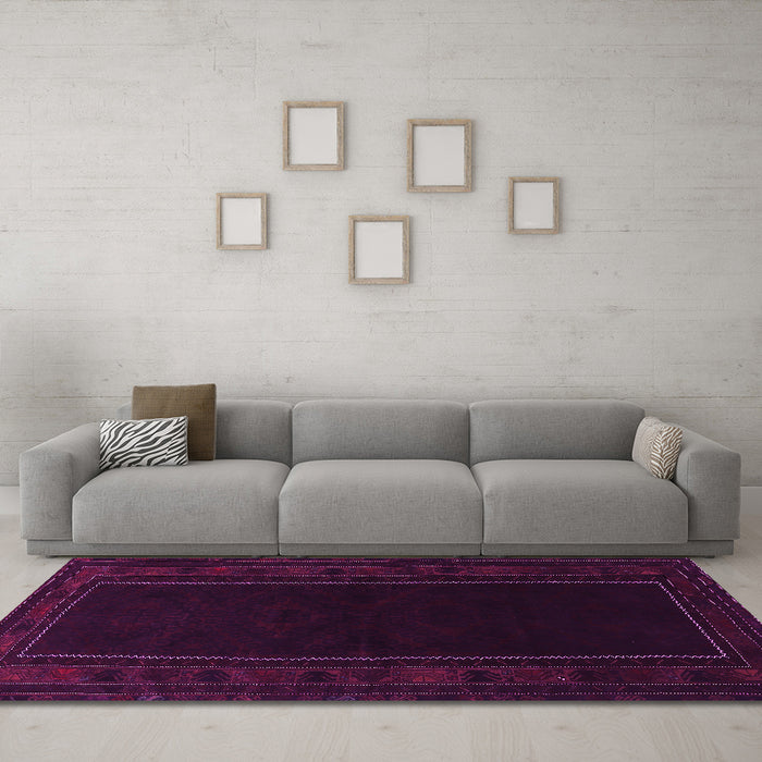 Machine Washable Persian Pink Traditional Rug in a Living Room, wshtr1531pnk