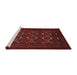 Sideview of Machine Washable Traditional Dark Brown Rug, wshtr1532