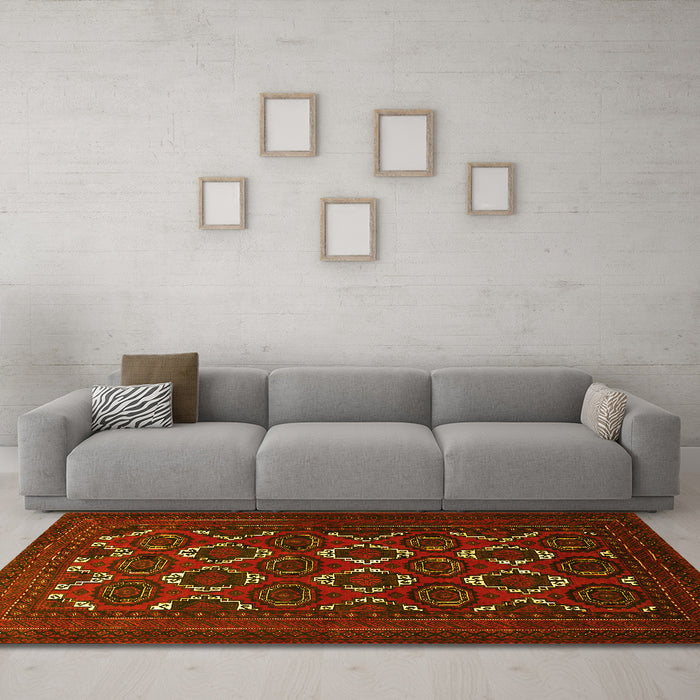 Machine Washable Persian Yellow Traditional Rug in a Living Room, wshtr1532yw