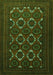 Serging Thickness of Machine Washable Persian Green Traditional Area Rugs, wshtr1532grn