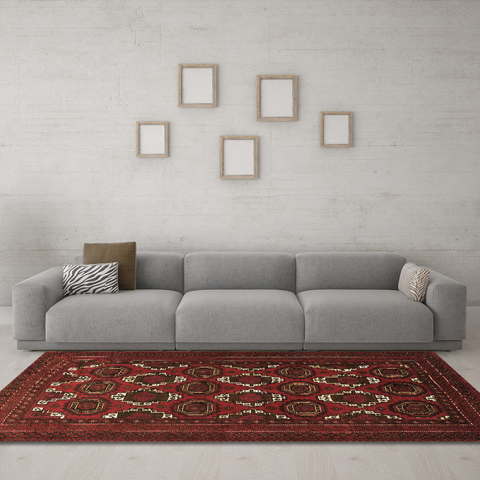Machine Washable Persian Brown Traditional Rug in a Living Room,, wshtr1532brn