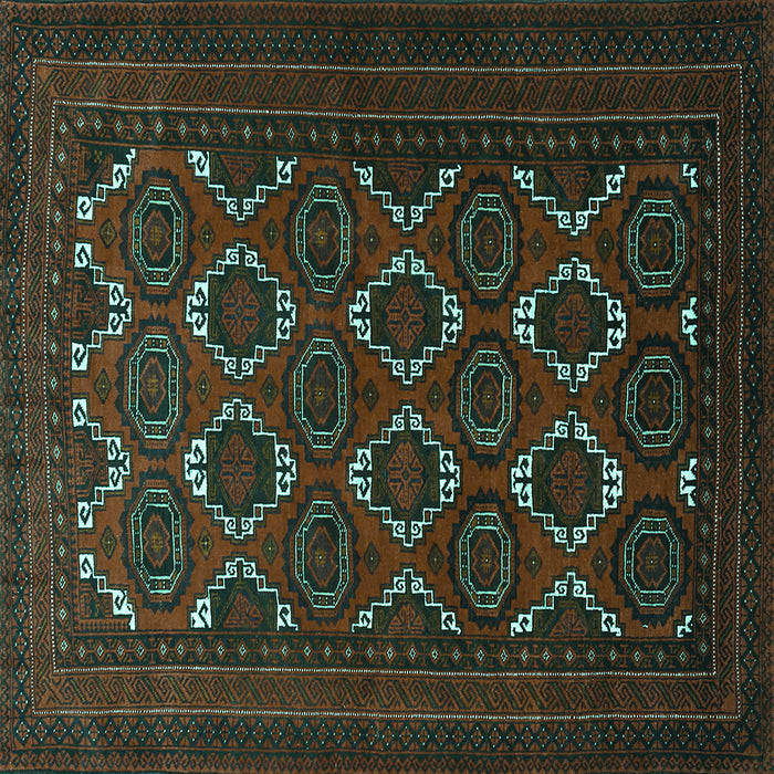 Square Persian Turquoise Traditional Rug, tr1532turq