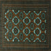 Square Persian Turquoise Traditional Rug, tr1532turq