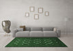 Machine Washable Persian Emerald Green Traditional Area Rugs in a Living Room,, wshtr1532emgrn