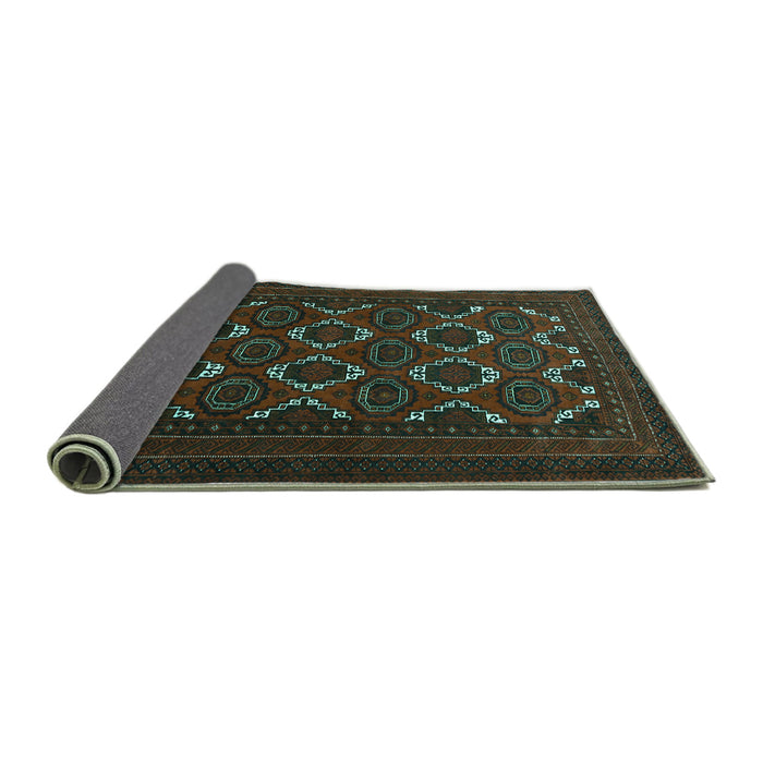 Sideview of Persian Turquoise Traditional Rug, tr1532turq