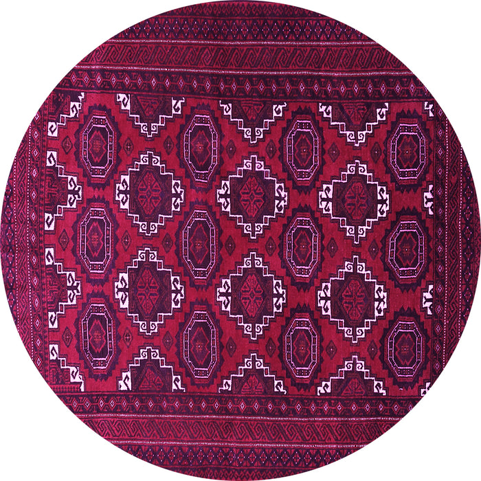 Round Machine Washable Persian Pink Traditional Rug, wshtr1532pnk