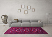 Machine Washable Persian Pink Traditional Rug, wshtr1532pnk