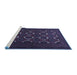 Sideview of Machine Washable Persian Blue Traditional Rug, wshtr1532blu