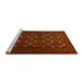 Sideview of Machine Washable Persian Yellow Traditional Rug, wshtr1532yw