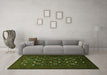 Machine Washable Persian Green Traditional Area Rugs in a Living Room,, wshtr1532grn