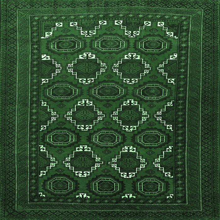 Square Persian Emerald Green Traditional Rug, tr1532emgrn