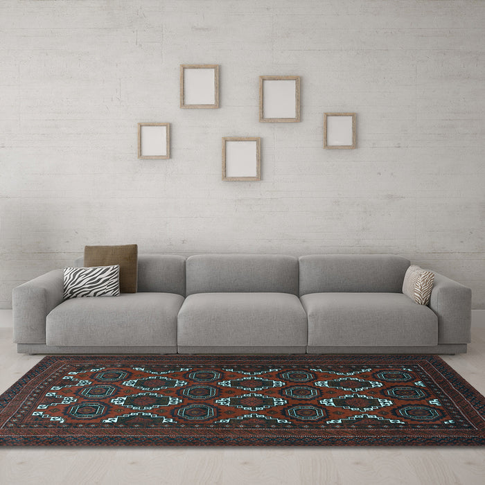 Machine Washable Persian Light Blue Traditional Rug in a Living Room, wshtr1532lblu