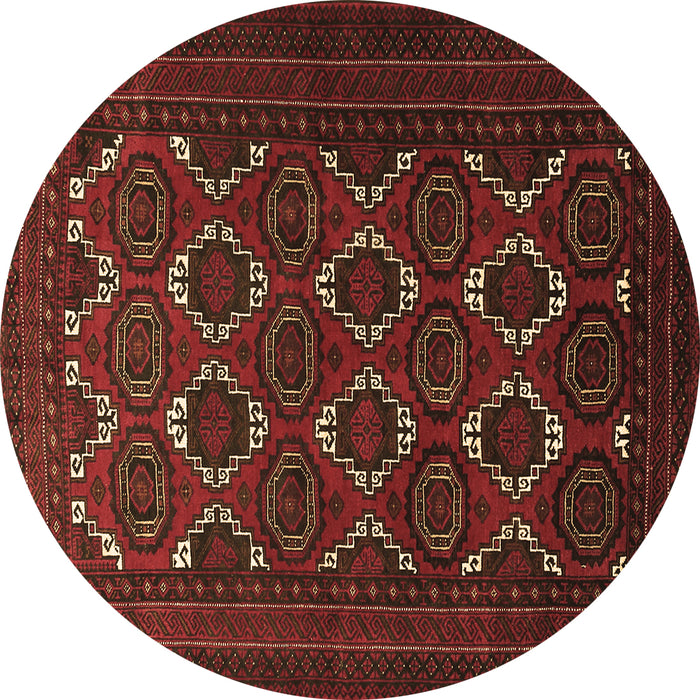 Round Persian Brown Traditional Rug, tr1532brn