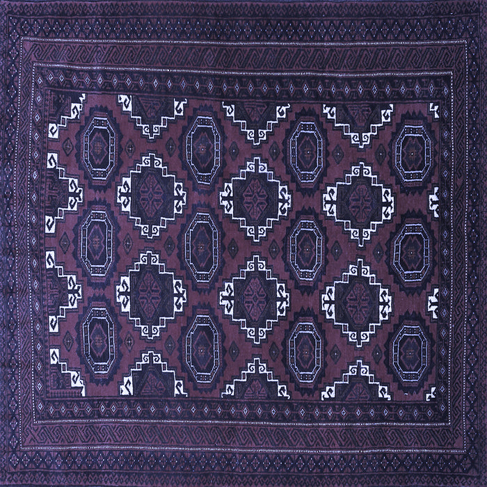 Square Machine Washable Persian Blue Traditional Rug, wshtr1532blu