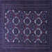 Square Machine Washable Persian Blue Traditional Rug, wshtr1532blu