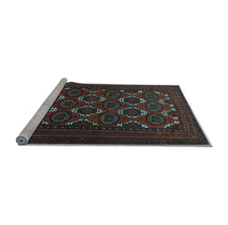 Sideview of Machine Washable Persian Light Blue Traditional Rug, wshtr1532lblu