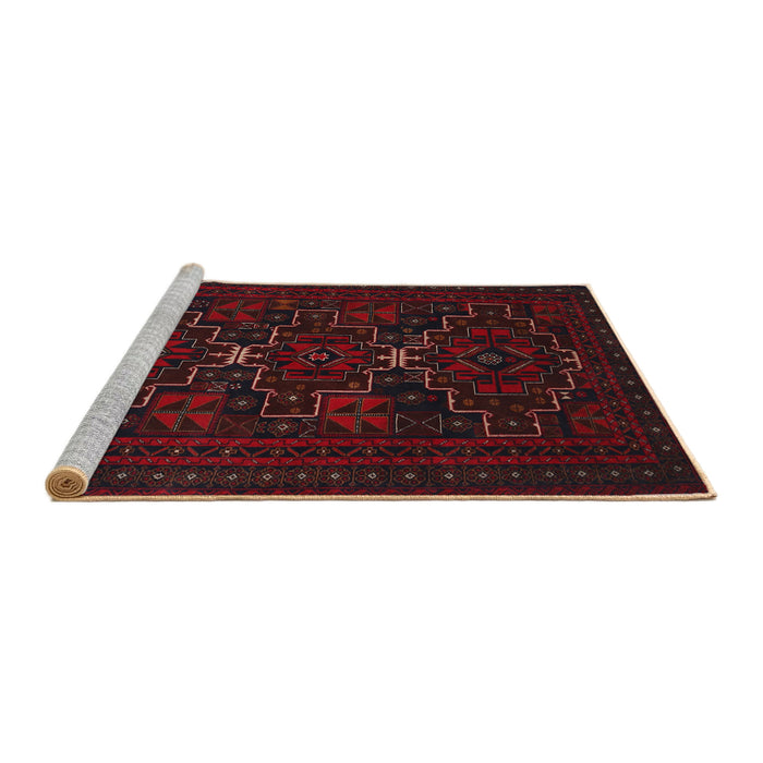 Sideview of Machine Washable Traditional Bakers Brown Rug, wshtr1533